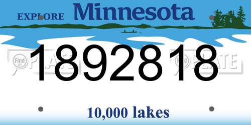 1892818 Minnesota License Plate