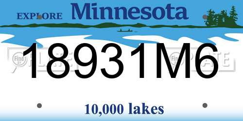 18931M6 Minnesota License Plate