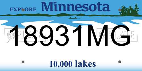 18931MG Minnesota License Plate