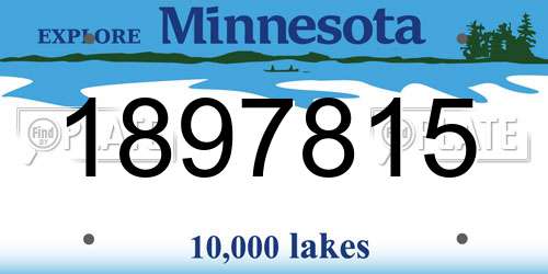 1897815 Minnesota License Plate