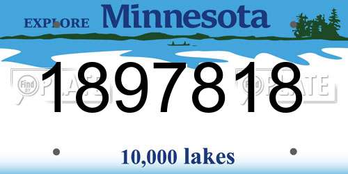 1897818 Minnesota License Plate
