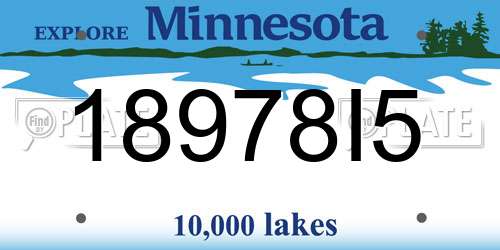 18978I5 Minnesota License Plate