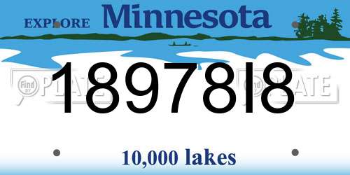 18978I8 Minnesota License Plate