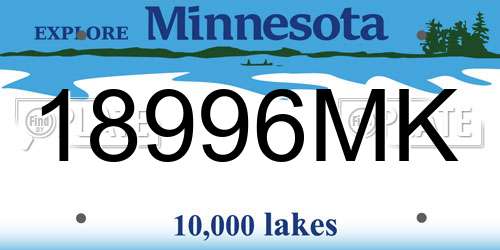18996MK Minnesota License Plate