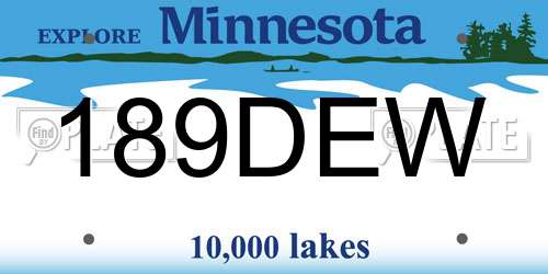 189DEW Minnesota License Plate