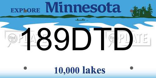 189DTD Minnesota License Plate