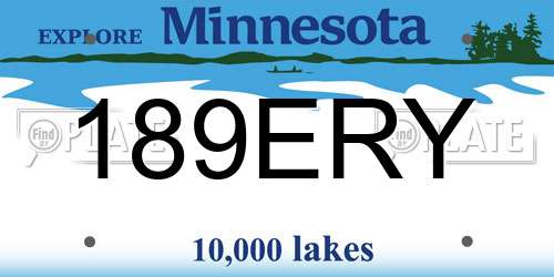 189ERY Minnesota License Plate