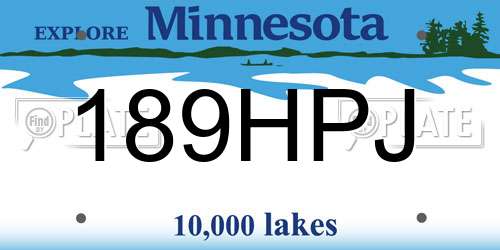 189HPJ Minnesota License Plate