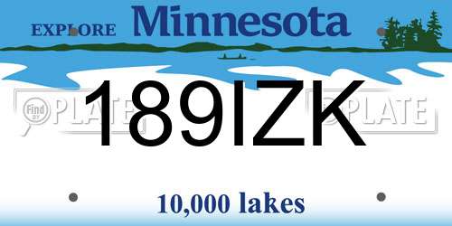 189IZK Minnesota License Plate