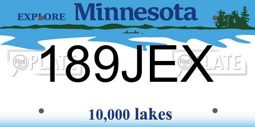 189JEX Minnesota License Plate