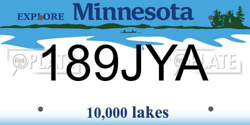 189JYA Minnesota License Plate