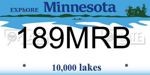 189MRB Minnesota License Plate