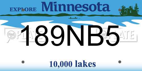 189NB5 Minnesota License Plate