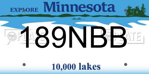 189NBB Minnesota License Plate