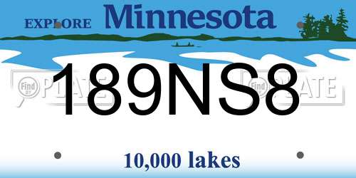 189NS8 Minnesota License Plate