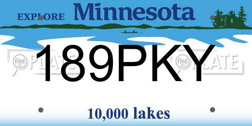 189PKY Minnesota License Plate