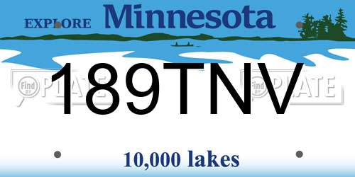 189TNV Minnesota License Plate
