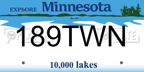 189TWN Minnesota License Plate