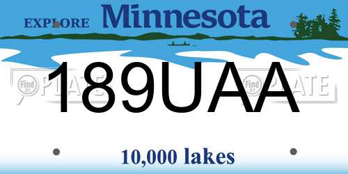 189UAA Minnesota License Plate