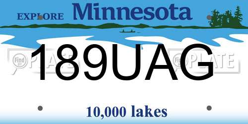 189UAG Minnesota License Plate