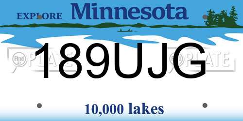 189UJG Minnesota License Plate