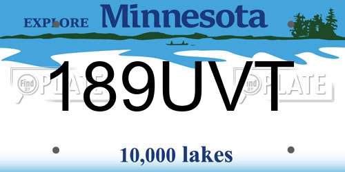 189UVT Minnesota License Plate