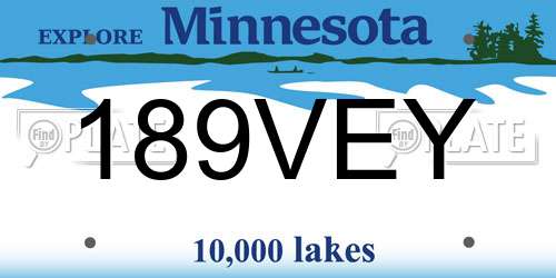 189VEY Minnesota License Plate