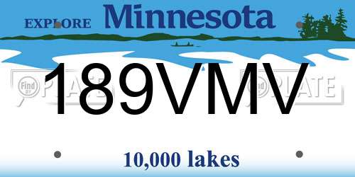 189VMV Minnesota License Plate