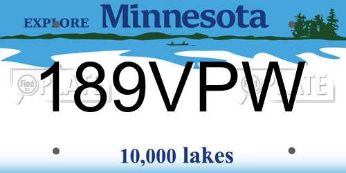 189VPW Minnesota License Plate