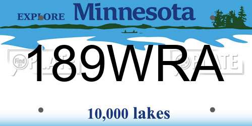 189WRA Minnesota License Plate