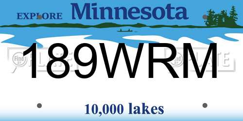 189WRM Minnesota License Plate