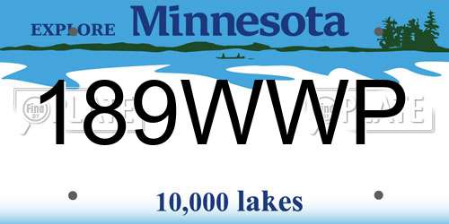 189WWP Minnesota License Plate
