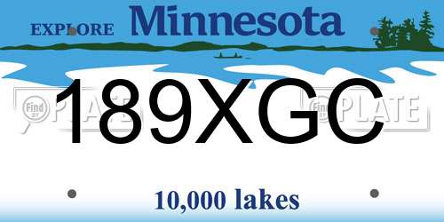 189XGC Minnesota License Plate
