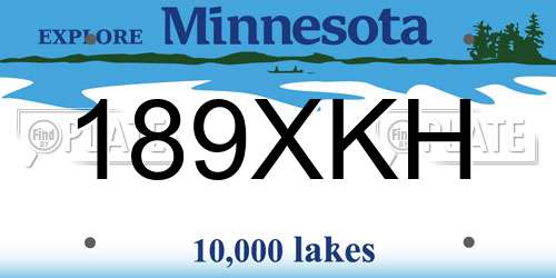 189XKH Minnesota License Plate