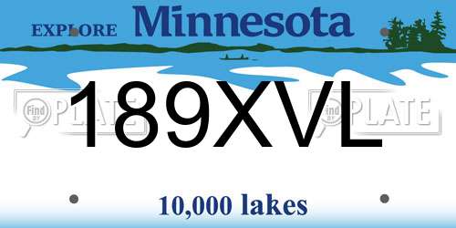 189XVL Minnesota License Plate