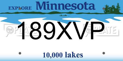 189XVP Minnesota License Plate