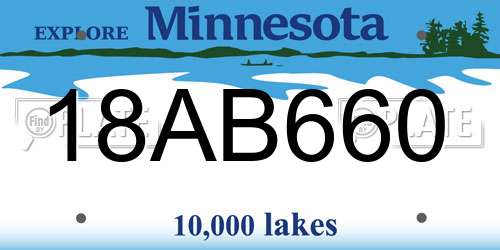 18AB660 Minnesota License Plate