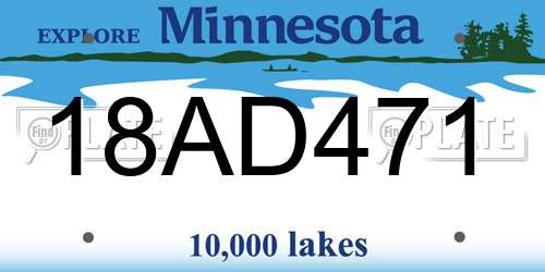 18AD471 Minnesota License Plate