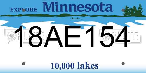 18AE154 Minnesota License Plate