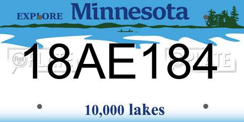 18AE184 Minnesota License Plate