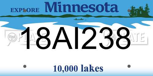 18AI238 Minnesota License Plate
