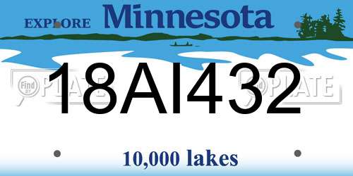 18AI432 Minnesota License Plate