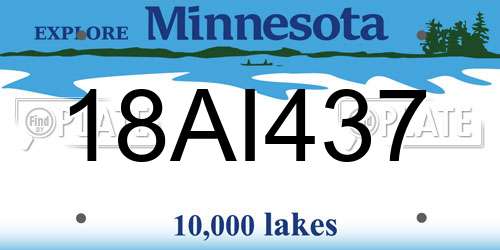 18AI437 Minnesota License Plate