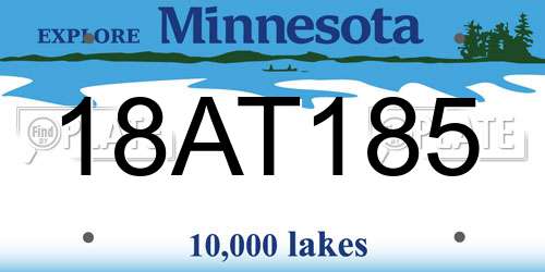 18AT185 Minnesota License Plate