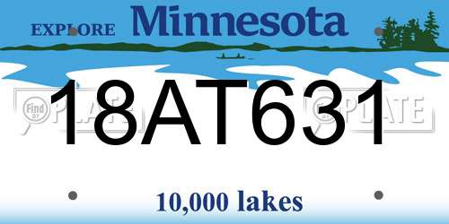 18AT631 Minnesota License Plate