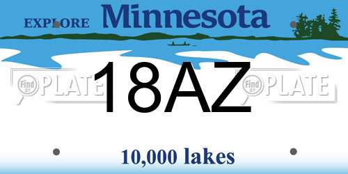 18AZ Minnesota License Plate
