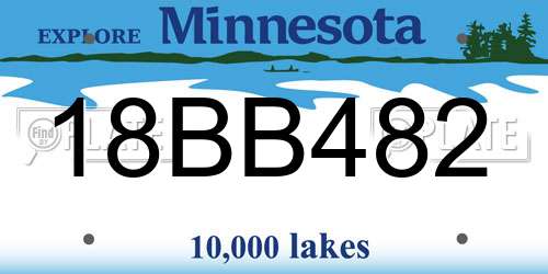 18BB482 Minnesota License Plate