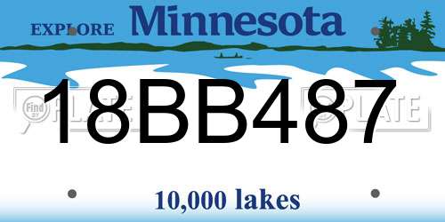 18BB487 Minnesota License Plate