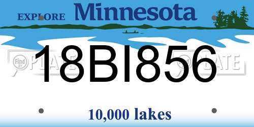 18BI856 Minnesota License Plate