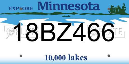 18BZ466 Minnesota License Plate